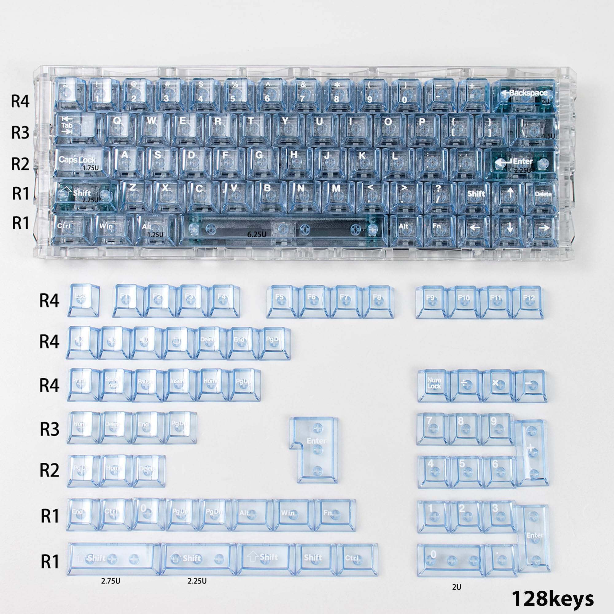 Amazon.co.jp: mintcap 128keys キーボードキーキャップ シャイン